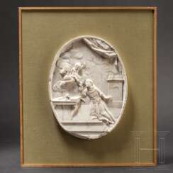 Sehr feines Marmor-Relief mit Heiligendarstellung, Italien, spätes 17. Jahrhundert