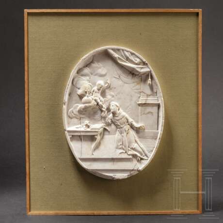 Sehr feines Marmor-Relief mit Heiligendarstellung, Italien, spätes 17. Jahrhundert - фото 1