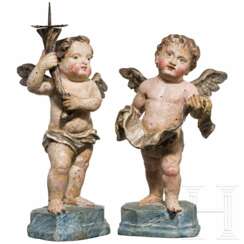 Ein Paar Engelfiguren, süddeutsch, 18. Jahrhundert