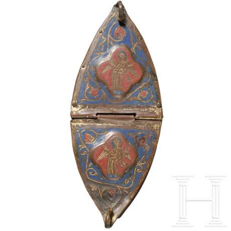 Emailliertes und vergoldetes Weihrauchschiffchen, Limoges, 13. Jahrhundert - photo 3