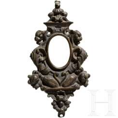 Bronzener Rahmen für eine Miniatur, Italien, 16./17. Jahrhundert