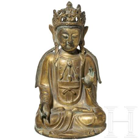 Vergoldete Bronze des Buddha Amitayus, China, Qing-Dynastie, 18. Jahrhundert - photo 1