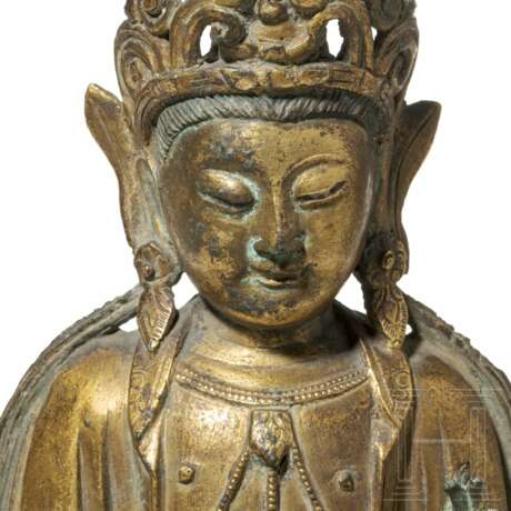Vergoldete Bronze des Buddha Amitayus, China, Qing-Dynastie, 18. Jahrhundert - photo 6