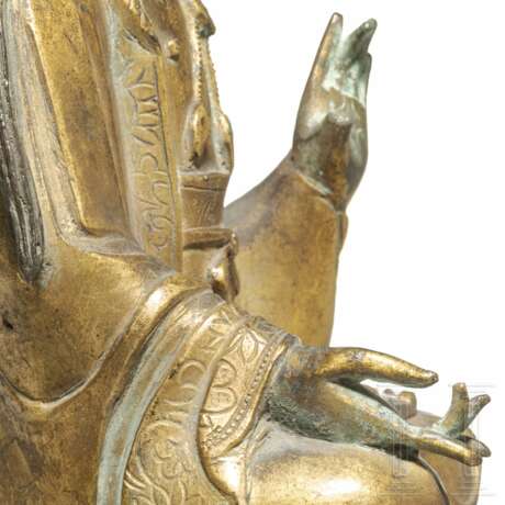 Vergoldete Bronze des Buddha Amitayus, China, Qing-Dynastie, 18. Jahrhundert - photo 7