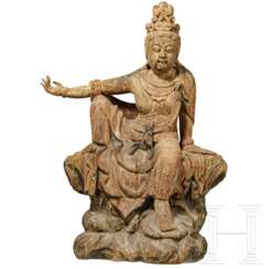 Statue der Guanyin, Balsa-Holz, China, 18. - 19. Jahrhundert