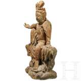Statue der Guanyin, Balsa-Holz, China, 18. - 19. Jahrhundert - Foto 3