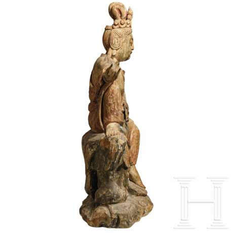 Statue der Guanyin, Balsa-Holz, China, 18. - 19. Jahrhundert - photo 4