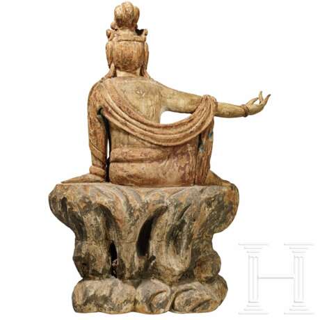 Statue der Guanyin, Balsa-Holz, China, 18. - 19. Jahrhundert - photo 6