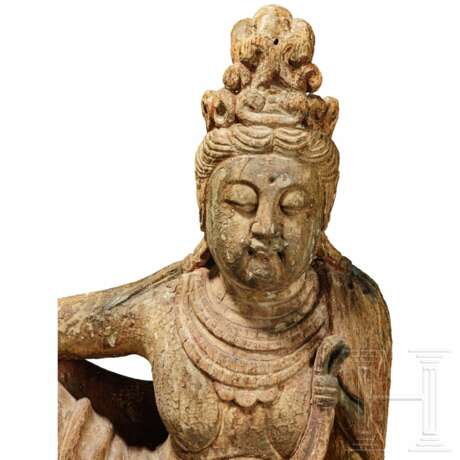 Statue der Guanyin, Balsa-Holz, China, 18. - 19. Jahrhundert - Foto 7