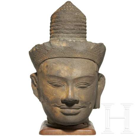 Steinkopf des Shiva, Khmer-Kultur, Kambodscha, 11./12. Jahrhundert - фото 2