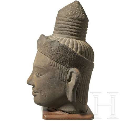 Steinkopf des Shiva, Khmer-Kultur, Kambodscha, 11./12. Jahrhundert - фото 4