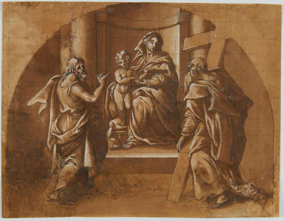 Norditalienischer Meister. Madonna with Child Jesus, John the Baptist, and St. Andreas - photo 2