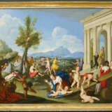 Friedrich Christoph Steinhammer. Wide Landscape with Numerous Playing Children and Festive Company at a Palace - Foto 2