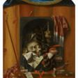 Trompe-l'oeil of a Vanitas Still Life with Clock and Skull on a Shelf on a Wall, Next to it Painting Utensils - Аукционные цены