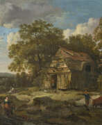 Jan Wynants. Cottage in a Wooded Landscape with Figural Staffage