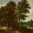 Forest Landscape with Falconry Hunter on Horseback - Auktionsarchiv