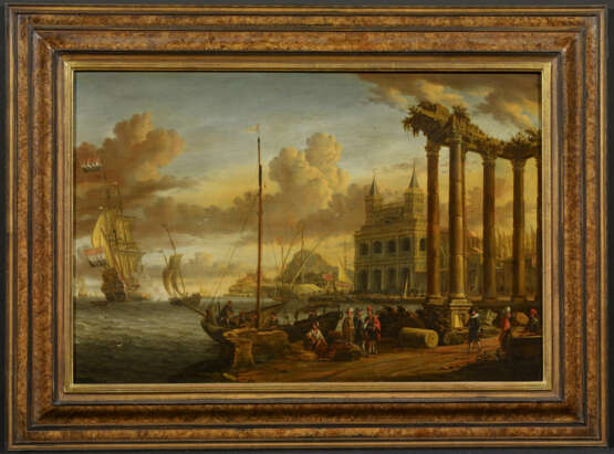 Jacobus Storck. Ships at a Mediterranean Port City with the View of the Loggia delle Benedizioni in Rome - Foto 2