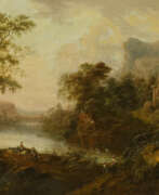 Иоганн Кристиан Фоллердт. River Landscape with Travelers by a Ruin