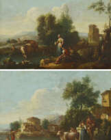 A Pair: Italian Landscapes with Shepherds