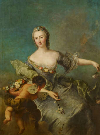 Antoine Pesne. Portrait of Louise Albertine Baroness von Grappendorf (1729-1753) as Flora - Foto 1