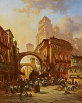 Arrival of a Stagecoach at a Spanish Market. Seville (?)