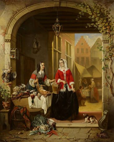 Alexis van Hamme. Market Stand in a Flemish City - photo 1