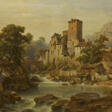 Tyrolean Mountain Valley with Water Mill and Castle - Archives des enchères