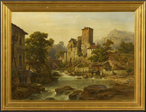Albert Emil Kirchner. Tyrolean Mountain Valley with Water Mill and Castle - Foto 2