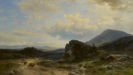 Carl Adolf Rudolf Julius von Perbandt. Wide Landscape with Wagon - photo 1