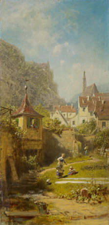 Carl Spitzweg. Washing Place in front of the Town - Foto 1