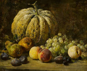 Still Life with Grapes, Peaches and a Melon