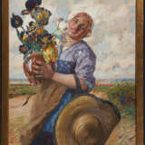 Hans von Bartels. Young Dutch Woman with a Bouquet of Tulips in the Dunes - photo 2