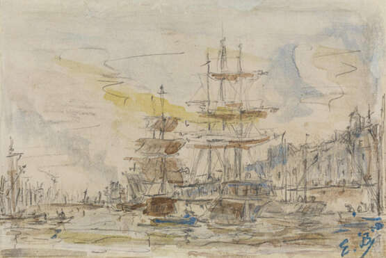 Eugène Boudin. In the Harbour of Le Havre - фото 1