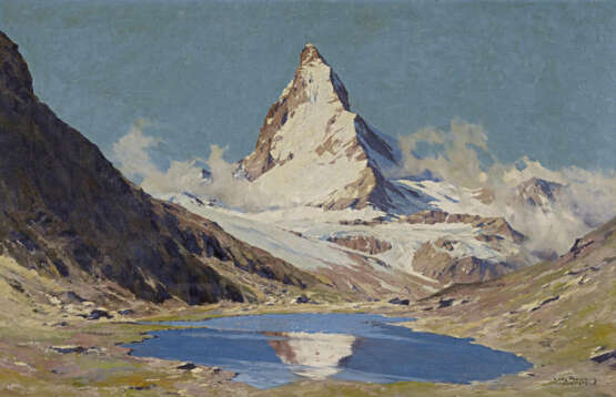 Hans Maurus. View across the Riffelsee towards the Matterhorn - photo 1
