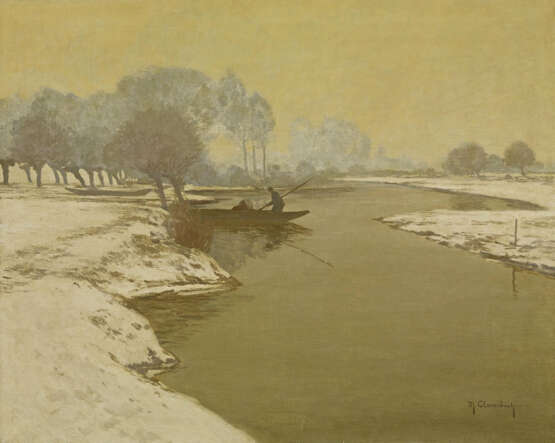 Max Clarenbach. River Landscape in Winter - Foto 4