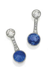 Sapphire-Diamond-Ear Pendants