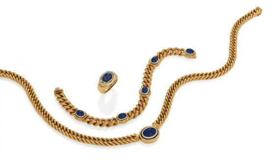 Sapphire-Set: Necklace, Ring and Bracelet - photo 1