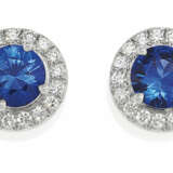 Tiffany & Co.. Sapphire-Diamond-Ear Studs - photo 1