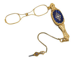 Lorgnette-Single-Handed Glasses With Integrated Clockwork Function