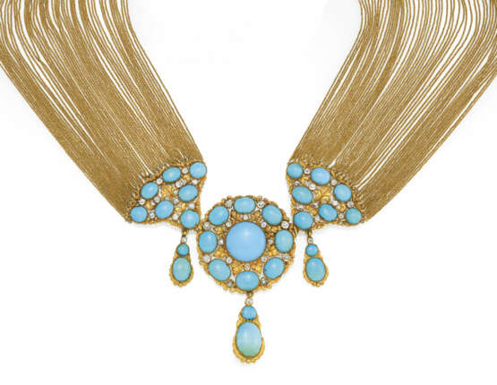 Historic Turquoise-Diamond-Necklace - photo 2