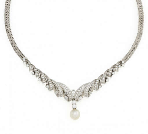 Pearl-Diamond-Necklace - фото 1