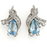 Aquamarine-Diamond-Ear Clip-Ons - Foto 1