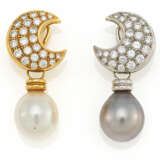 Pearl-Diamond-Ear Stud Clips - Foto 1