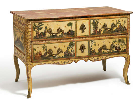 Upper Italy. Softwood rococo commode "Lacca Povera" - фото 1