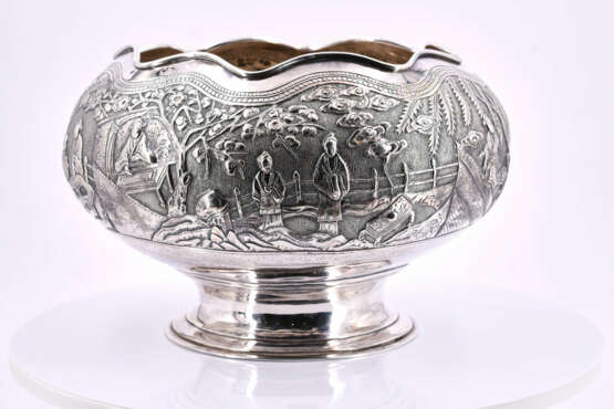 Silver bowl on high foot - фото 4