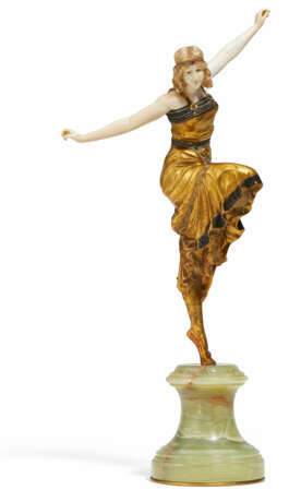 Paul Philippe. Ivory, bronze and green onyx figurine of a Russian dancer - фото 1