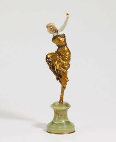 Paul Philippe. Ivory, bronze and green onyx figurine of a Russian dancer - Foto 2