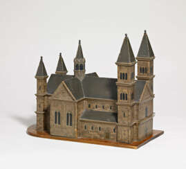 Wood and cardboard model of a neo-renaissance church