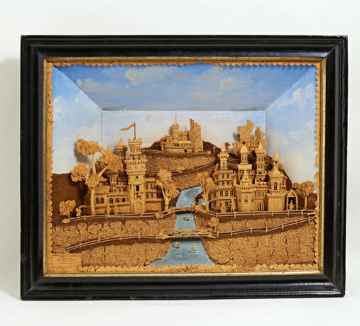 Large cork diorama with view of Hohenfels Castle in Switzerland - Foto 1