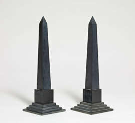 Pair of marble obelisks